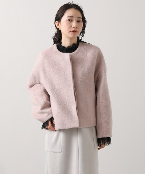 Gready Brilliant(グレディブリリアン)の「LUシャギーショートコート(その他アウター・レディース・ライトグレー系/ピンク・38)」の20枚目の写真