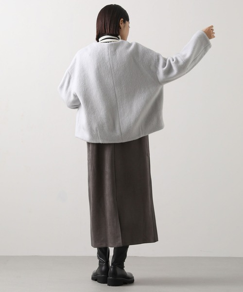 Gready Brilliant(グレディブリリアン)の「LUシャギーショートコート(その他アウター・レディース・ライトグレー系/ピンク・38)」の5枚目の写真