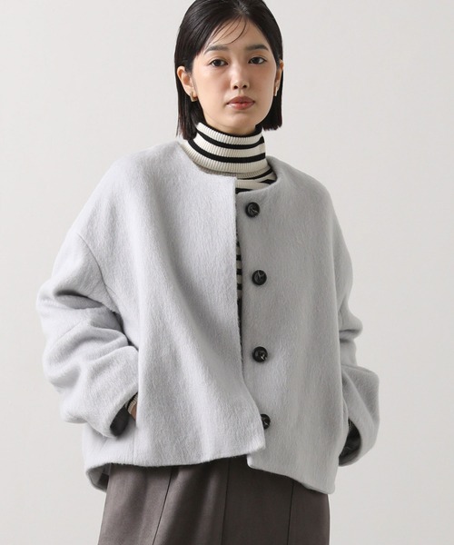 Gready Brilliant(グレディブリリアン)の「LUシャギーショートコート(その他アウター・レディース・ライトグレー系/ピンク・38)」の7枚目の写真