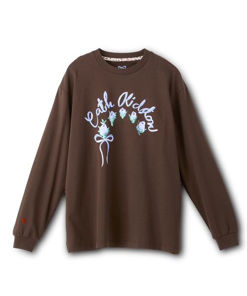 Cath Kidston(キャスキッドソン)の「ロングスリーブTシャツ Ribbon Floral(Tシャツ/カットソー・レディース・ホワイト/ブラウン/ピンク/ライトイエロー・FREE)」の2枚目の写真