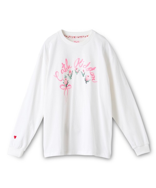 Cath Kidston(キャスキッドソン)の「ロングスリーブTシャツ Ribbon Floral(Tシャツ/カットソー・レディース・ホワイト/ブラウン/ピンク/ライトイエロー・FREE)」の8枚目の写真