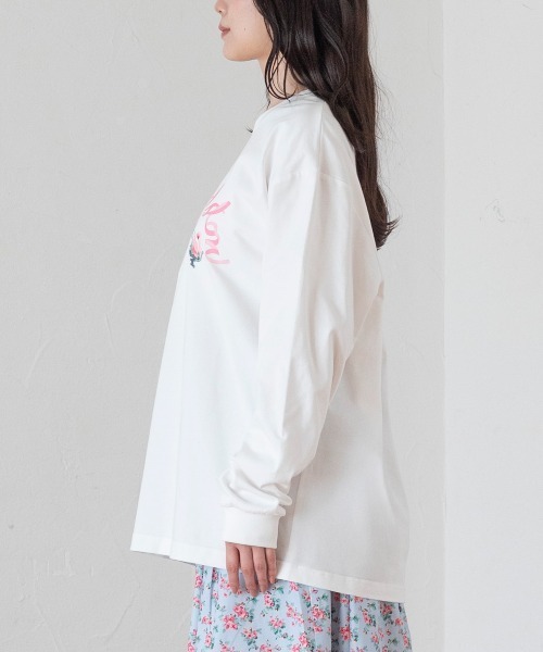 Cath Kidston(キャスキッドソン)の「ロングスリーブTシャツ Ribbon Floral(Tシャツ/カットソー・レディース・ホワイト/ブラウン/ピンク/ライトイエロー・FREE)」の5枚目の写真