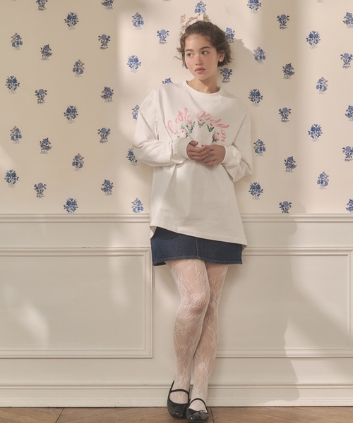 Cath Kidston(キャスキッドソン)の「ロングスリーブTシャツ Ribbon Floral(Tシャツ/カットソー・レディース・ホワイト/ブラウン/ピンク/ライトイエロー・FREE)」の16枚目の写真