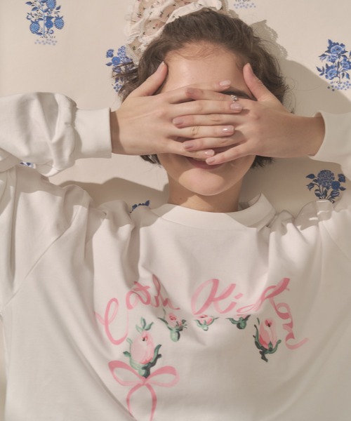 Cath Kidston(キャスキッドソン)の「ロングスリーブTシャツ Ribbon Floral(Tシャツ/カットソー・レディース・ホワイト/ブラウン/ピンク/ライトイエロー・FREE)」の18枚目の写真