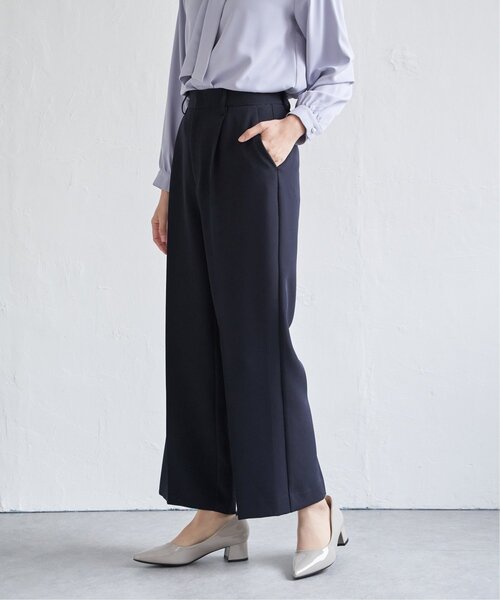 ikka(イッカ)の「【洗濯機で洗える/セットアップ対応】ウォッシャブルワイドパンツ(その他パンツ・レディース・ネイビー/ブラック・M/L/XL/S)」の10枚目の写真
