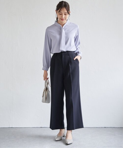ikka(イッカ)の「【洗濯機で洗える/セットアップ対応】ウォッシャブルワイドパンツ(その他パンツ・レディース・ネイビー/ブラック・M/L/XL/S)」の9枚目の写真