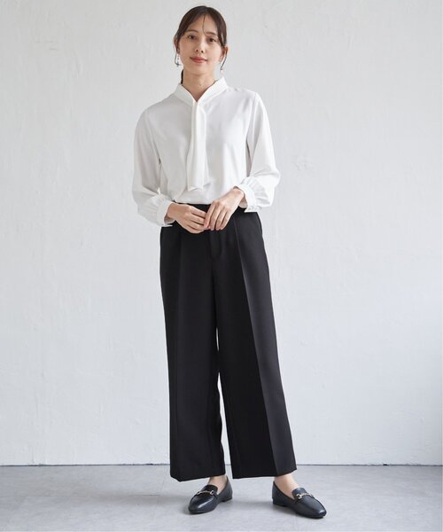 ikka(イッカ)の「【洗濯機で洗える/セットアップ対応】ウォッシャブルワイドパンツ(その他パンツ・レディース・ネイビー/ブラック・M/L/XL/S)」の22枚目の写真
