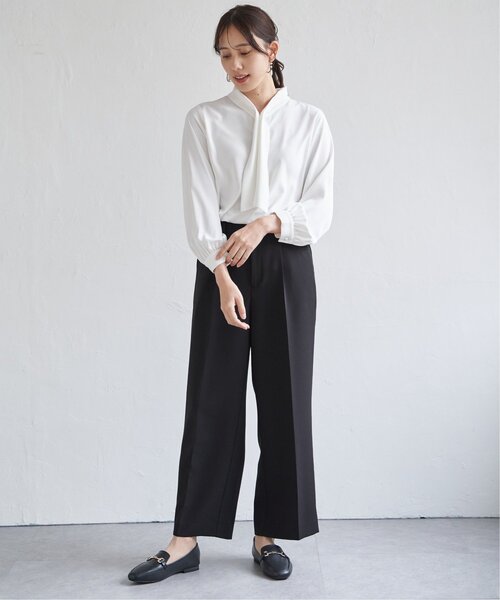 ikka(イッカ)の「【洗濯機で洗える/セットアップ対応】ウォッシャブルワイドパンツ(その他パンツ・レディース・ネイビー/ブラック・M/L/XL/S)」の20枚目の写真
