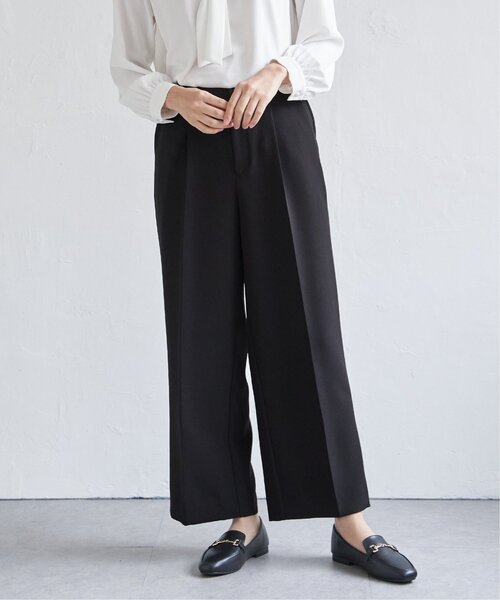 ikka(イッカ)の「【洗濯機で洗える/セットアップ対応】ウォッシャブルワイドパンツ(その他パンツ・レディース・ネイビー/ブラック・M/L/XL/S)」の2枚目の写真