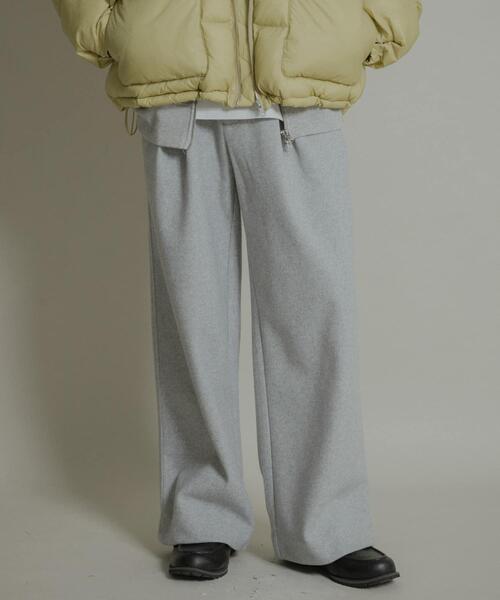 SENSE OF PLACE by URBAN RESEARCH（センスオブプレイスバイアーバンリサーチ）の「ジャージメルトンタックワイドパンツ（その他パンツ・メンズ・ブラック/チャコールグレー/ライトグレー・LARGE/MEDIUM）」の3枚目の写真