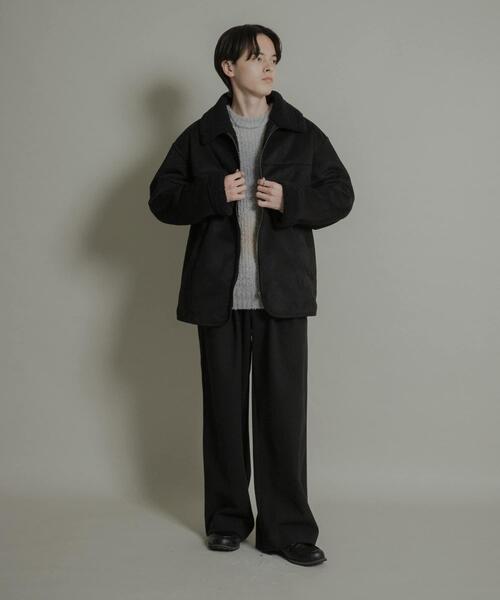 SENSE OF PLACE by URBAN RESEARCH（センスオブプレイスバイアーバンリサーチ）の「ジャージメルトンタックワイドパンツ（その他パンツ・メンズ・ブラック/チャコールグレー/ライトグレー・LARGE/MEDIUM）」の9枚目の写真