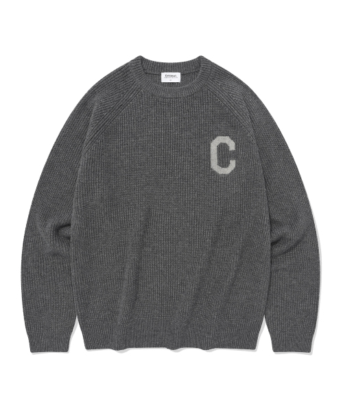 COVERNAT(カバーナット)の「ミドルCロゴクルーネックニットメランジグレー(ニット/セーター・レディース・その他・XX-LARGE/X-SMALL/SMALL/MEDIUM/LARGE/X-LARGE)」の1枚目の写真