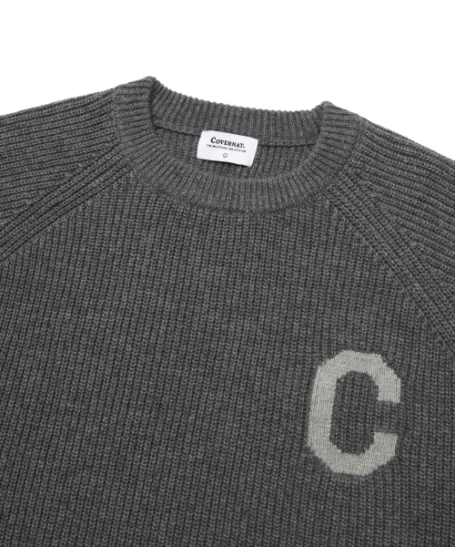 COVERNAT(カバーナット)の「ミドルCロゴクルーネックニットメランジグレー(ニット/セーター・レディース・その他・XX-LARGE/X-SMALL/SMALL/MEDIUM/LARGE/X-LARGE)」の3枚目の写真