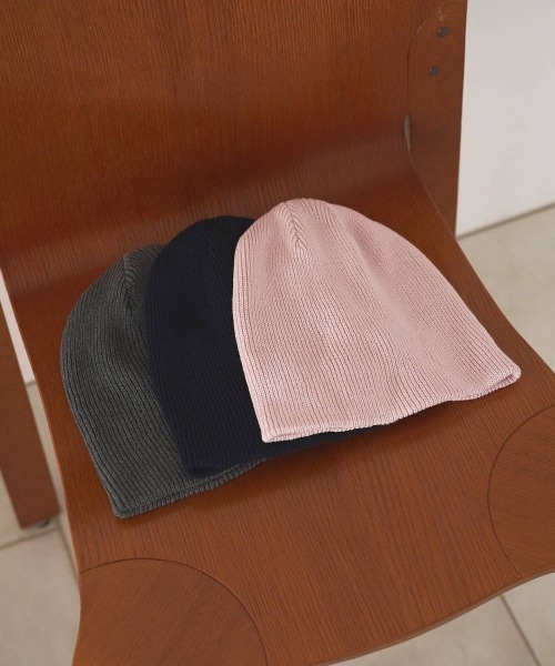 CANAL JEAN（キャナルジーン）の「anuke　Knit Beanie ニットビーニー/62611020（ニットキャップ/ビーニー・レディース・ネイビー/ピンク/チャコールグレー・ONE SIZE）」の5枚目の写真