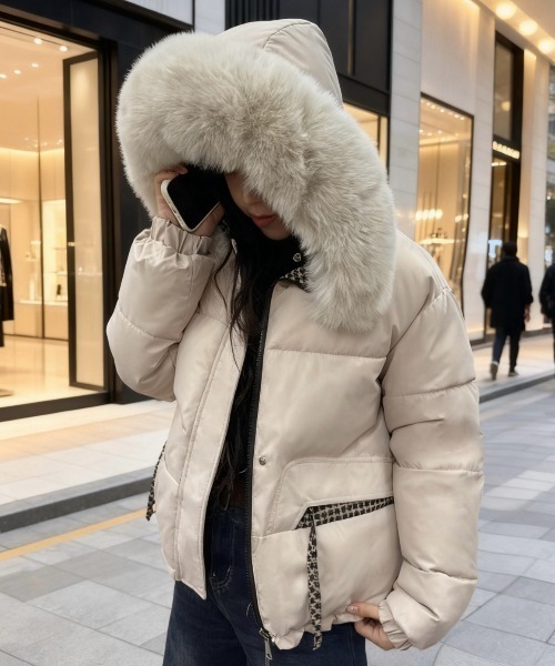 セール】【25秋冬新作】2wayリバーシブルファー中綿ジャケット／ファー