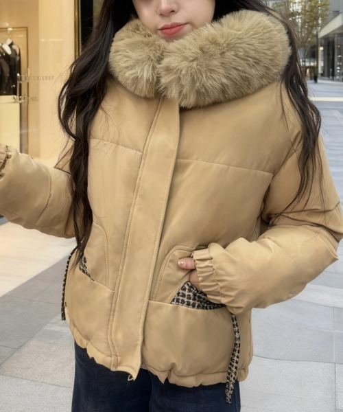 セール】【25秋冬新作】2wayリバーシブルファー中綿ジャケット／ファー