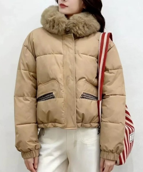 セール】【25秋冬新作】2wayリバーシブルファー中綿ジャケット／ファー
