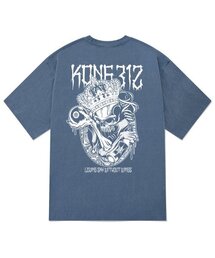 KTPN0097 キングスカルピグメント半袖Tシャツ - ブルー