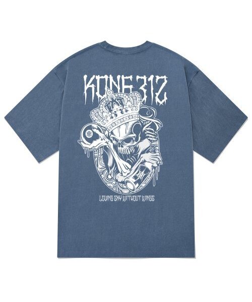 KAN6312(カン6312)の「KTPN0097 キングスカルピグメント半袖Tシャツ - ブルー(Tシャツ/カットソー・メンズ・その他・MEDIUM/LARGE/X-LARGE)」の1枚目の写真