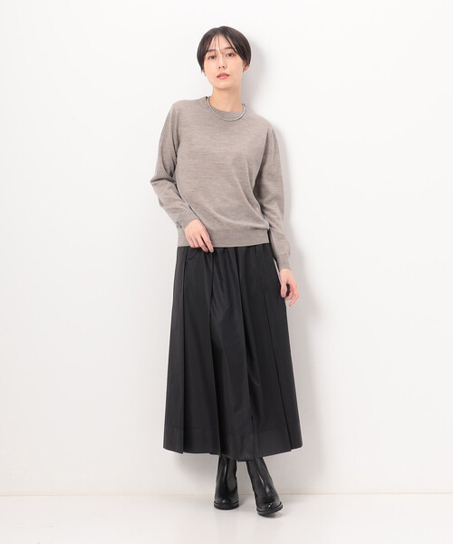 COMME CA（コムサ）の「〔 TALLサイズ 〕 【アンサンブル対応】ファインウールニット プルオーバー（ニット/セーター・レディース・ブラック/ベージュ・15号）」の5枚目の写真