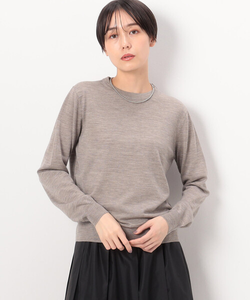 COMME CA（コムサ）の「〔 TALLサイズ 〕 【アンサンブル対応】ファインウールニット プルオーバー（ニット/セーター・レディース・ブラック/ベージュ・15号）」の2枚目の写真