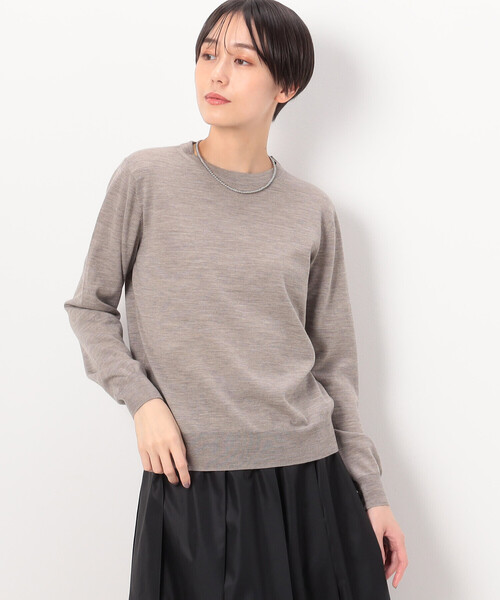 COMME CA（コムサ）の「〔 TALLサイズ 〕 【アンサンブル対応】ファインウールニット プルオーバー（ニット/セーター・レディース・ブラック/ベージュ・15号）」の6枚目の写真