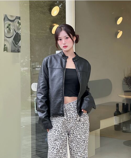 LADY VOLUME（レディーボリューム）の「9196 ウォッシングレザーバイカージャケット (ブラック)（ライダースジャケット・レディース・その他・MEDIUM/LARGE）」の5枚目の写真