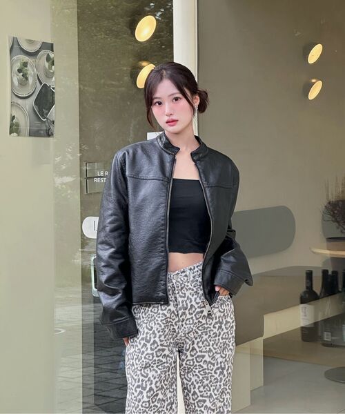 LADY VOLUME（レディーボリューム）の「9196 ウォッシングレザーバイカージャケット (ブラック)（ライダースジャケット・レディース・その他・MEDIUM/LARGE）」の6枚目の写真