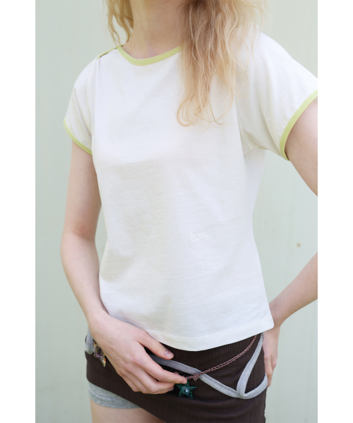 POEV(ポエブ)の「Contrast Boat-neck T-shirt -Cream(Tシャツ/カットソー・レディース・その他・FREE)」の6枚目の写真