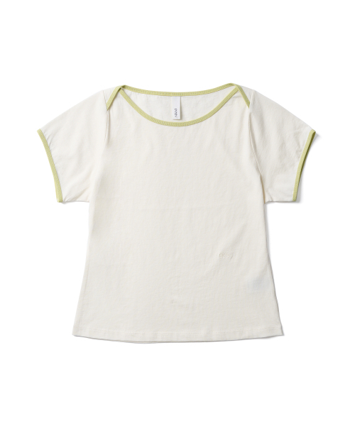 POEV(ポエブ)の「Contrast Boat-neck T-shirt -Cream(Tシャツ/カットソー・レディース・その他・FREE)」の9枚目の写真