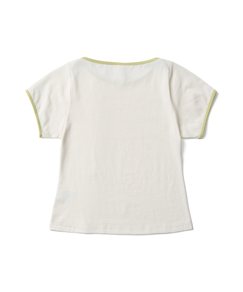 POEV(ポエブ)の「Contrast Boat-neck T-shirt -Cream(Tシャツ/カットソー・レディース・その他・FREE)」の10枚目の写真
