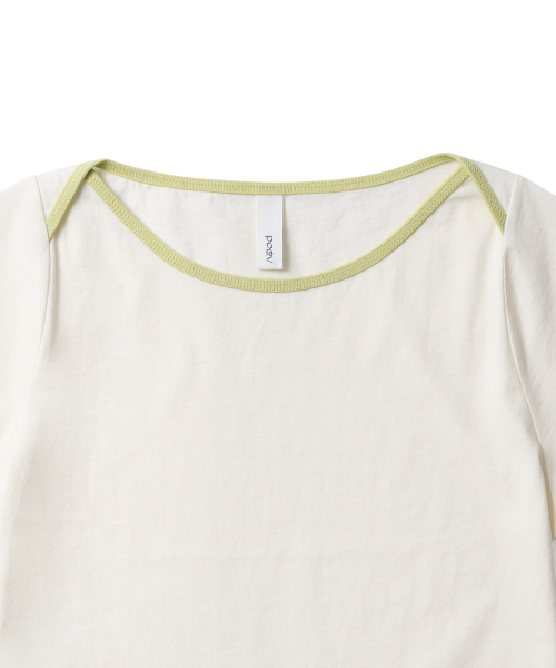 POEV(ポエブ)の「Contrast Boat-neck T-shirt -Cream(Tシャツ/カットソー・レディース・その他・FREE)」の11枚目の写真