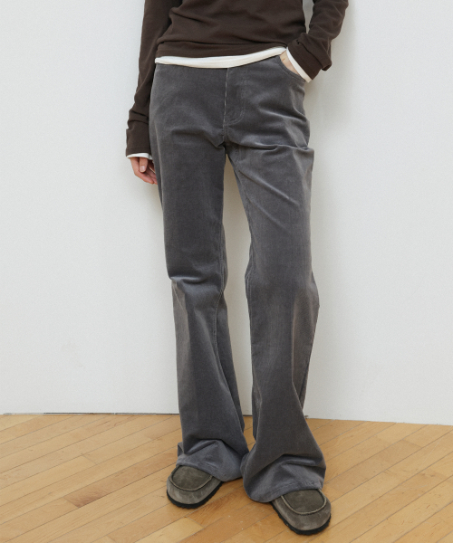 Mellow Corduroy Bootcut Pants - Irish Grey