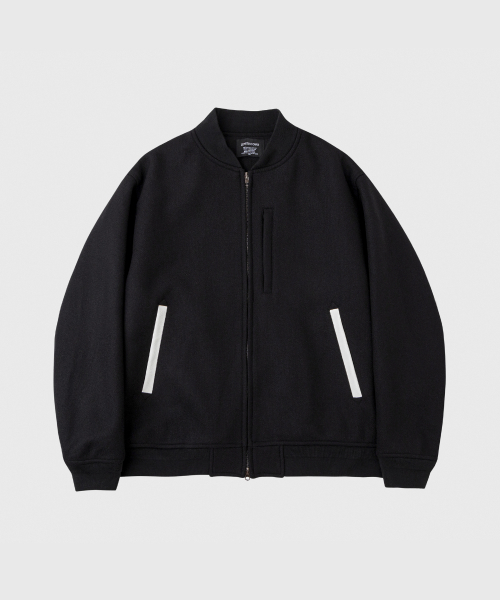 LETTERCOMO(レテルコモ)の「ツーポイントスタジアムブルゾンウールジャケットブラック(スタジャン・レディース・その他・MEDIUM/LARGE/X-LARGE)」の1枚目の写真