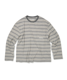 ETCE（イーティーシーイー）の「(BASE) STRIPE POCKET LONG SLEEVE (OATMEAL)（Tシャツ/カットソー）」