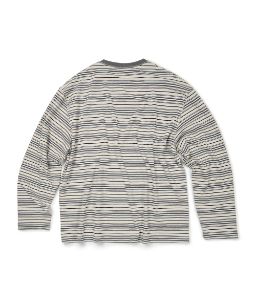 ETCE(イーティーシーイー)の「(BASE) STRIPE POCKET LONG SLEEVE (OATMEAL)(Tシャツ/カットソー・メンズ・その他・MEDIUM/LARGE/X-LARGE)」の2枚目の写真