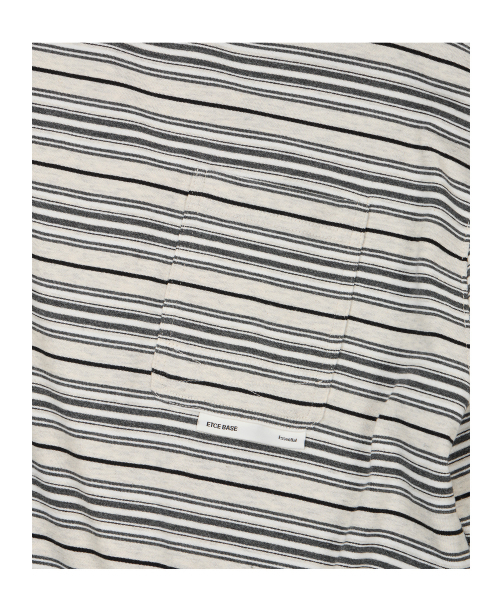 ETCE(イーティーシーイー)の「(BASE) STRIPE POCKET LONG SLEEVE (OATMEAL)(Tシャツ/カットソー・メンズ・その他・MEDIUM/LARGE/X-LARGE)」の4枚目の写真