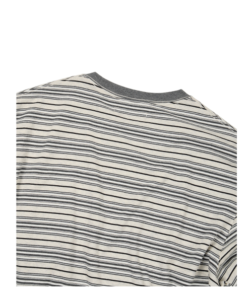 ETCE(イーティーシーイー)の「(BASE) STRIPE POCKET LONG SLEEVE (OATMEAL)(Tシャツ/カットソー・メンズ・その他・MEDIUM/LARGE/X-LARGE)」の7枚目の写真