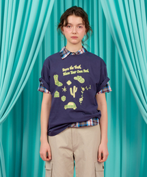 WESTERN SKETCH T-SHIRT / navy