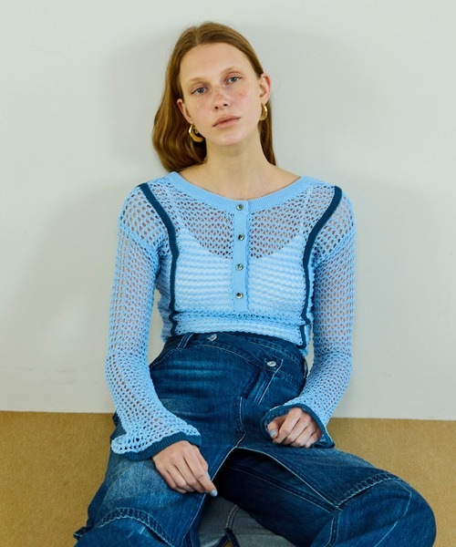 MAISON SPECIAL（メゾンスペシャル）の「Crochet-Like Bodysuit/クロシェライクボディスーツ（その他トップス・レディース・ブルー/ピンクベージュ/ブラック・FREE）」の3枚目の写真