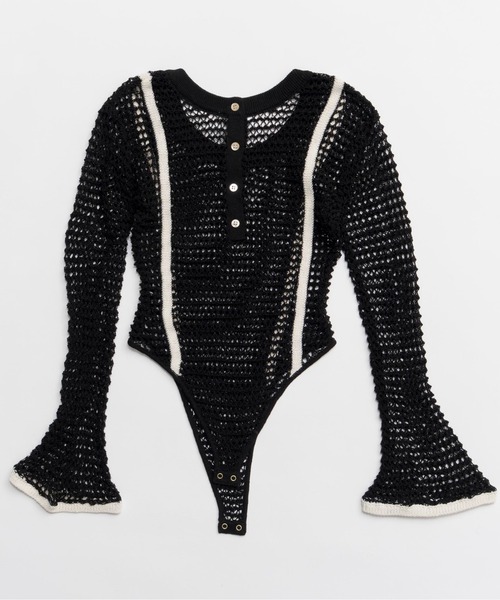 MAISON SPECIAL（メゾンスペシャル）の「Crochet-Like Bodysuit/クロシェライクボディスーツ（その他トップス・レディース・ブルー/ピンクベージュ/ブラック・FREE）」の2枚目の写真
