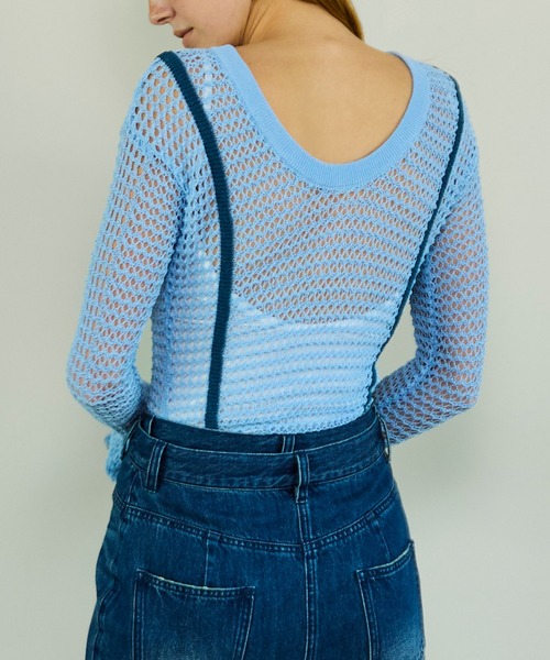 MAISON SPECIAL（メゾンスペシャル）の「Crochet-Like Bodysuit/クロシェライクボディスーツ（その他トップス・レディース・ブルー/ピンクベージュ/ブラック・FREE）」の6枚目の写真