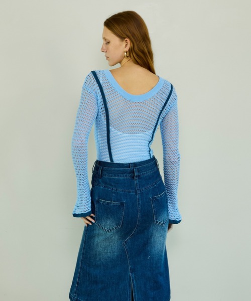 MAISON SPECIAL（メゾンスペシャル）の「Crochet-Like Bodysuit/クロシェライクボディスーツ（その他トップス・レディース・ブルー/ピンクベージュ/ブラック・FREE）」の7枚目の写真