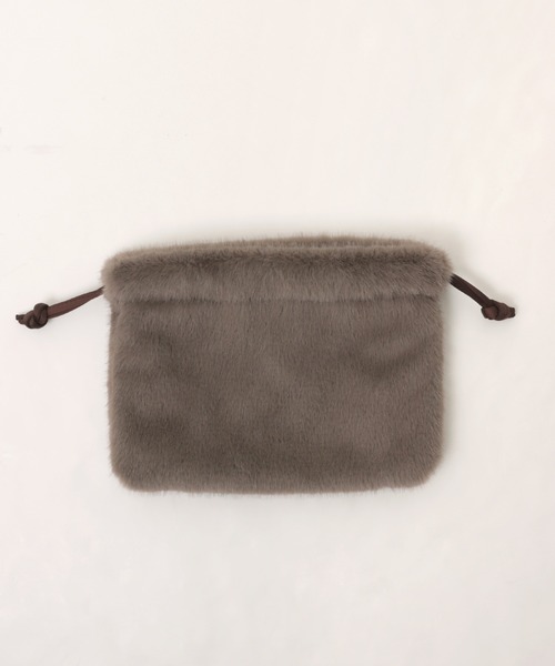 andme（アンドミー）の「2wayファー巾着バッグ（ショルダーバッグ・レディース・グレイッシュベージュ/アイボリー/モカ/チャコールグレー・FREE）」の8枚目の写真