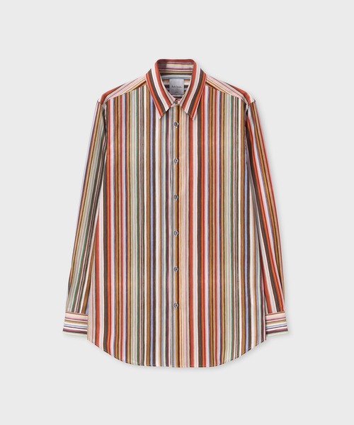 Paul Smith（ポールスミス）の「"Painted Signature Stripe" シャツ / 163308 598Z（シャツ/ブラウス・メンズ・マスタード/ダークブラウン・XX-LARGE/X-LARGE/LARGE/MEDIUM/SMALL）」の2枚目の写真