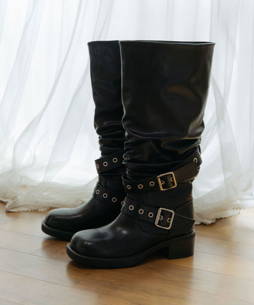 EIFFELCLASSIC(エッフェルクラシック)の「ジュード ロングブーツ ブラック 5cm(ブーツ・レディース・ブラック・24.5cm/25cm/25.5cm/22.5cm/23cm/23.5cm/24cm)」の1枚目の写真