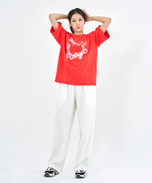 ハンドペインティングTシャツ _ レッド
