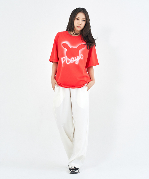 PLAYO(プレイオ)の「ハンドペインティングTシャツ _ レッド(Tシャツ/カットソー・レディース・その他・FREE)」の3枚目の写真
