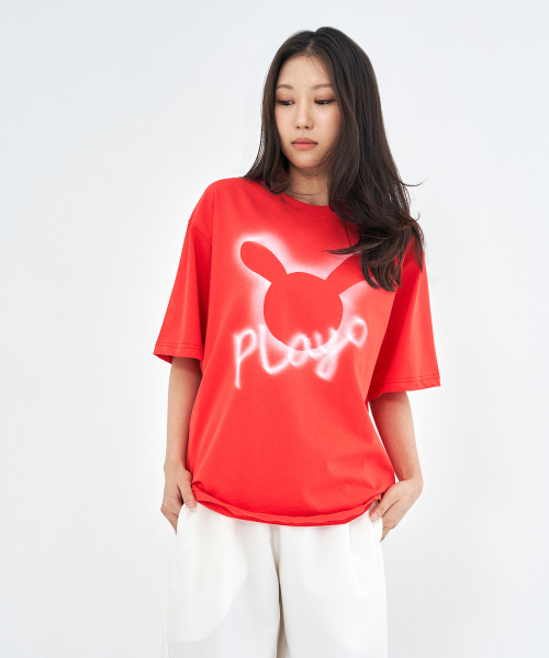 PLAYO(プレイオ)の「ハンドペインティングTシャツ _ レッド(Tシャツ/カットソー・レディース・その他・FREE)」の4枚目の写真