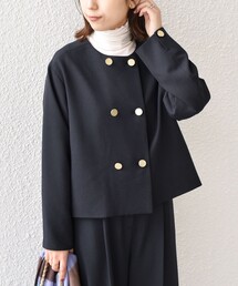 SHIPS Colors:〈手洗い可能〉ダンボール ノーカラー コート（その他